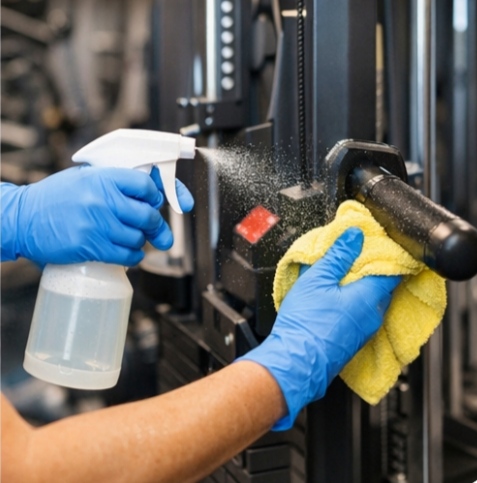 Gym equipment cleaning